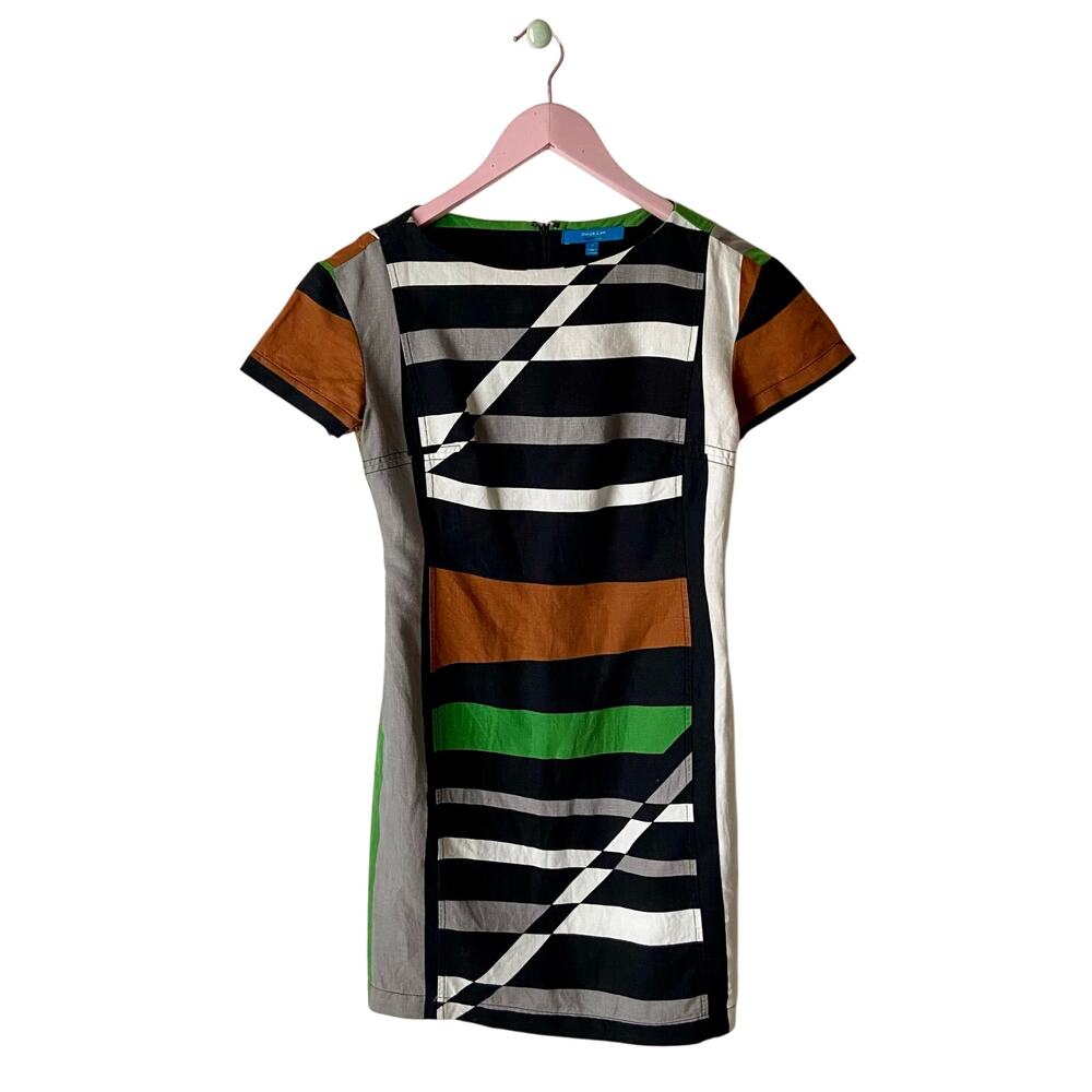 Derek Lam Design Nation Linen Cotton Blend Printed Dress
